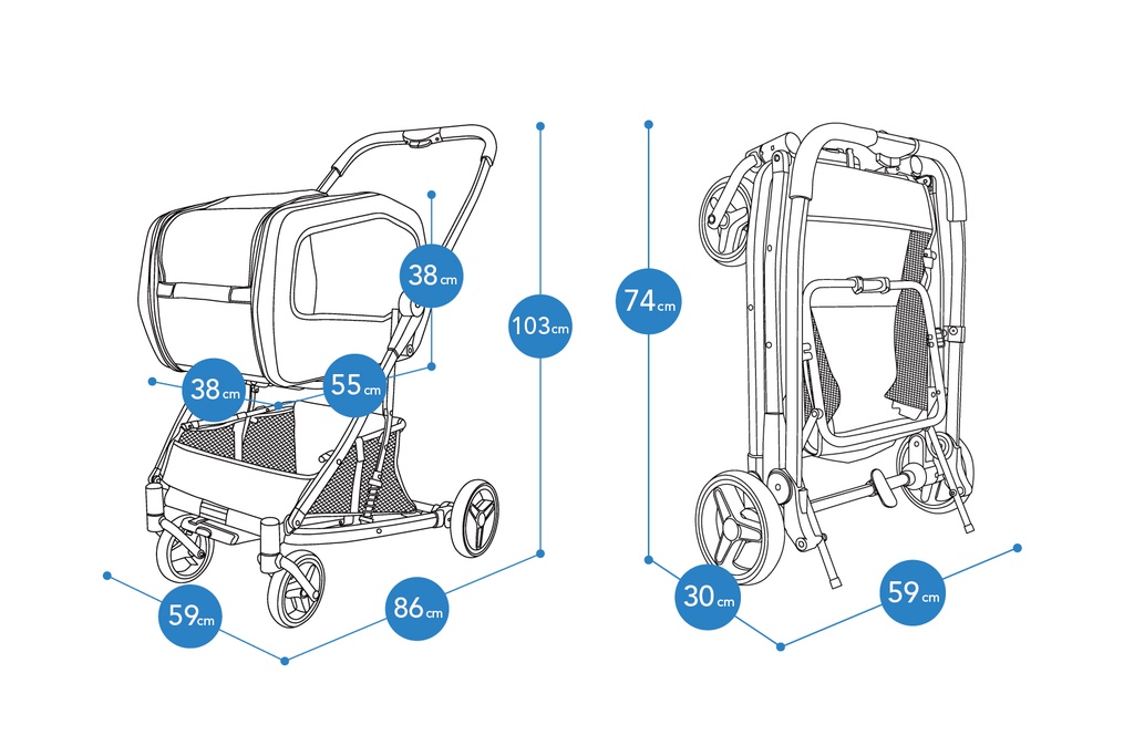 NeoRider Multi- purpose Detachablcarrito-multifuncional-neo-rider-para-perros-medidase Pet Stroller